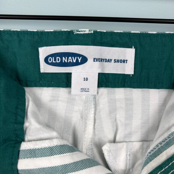 Old Navy Women's 5 Inch Everyday Short Green and White Stripe Size 10 - Picture 6 of 6